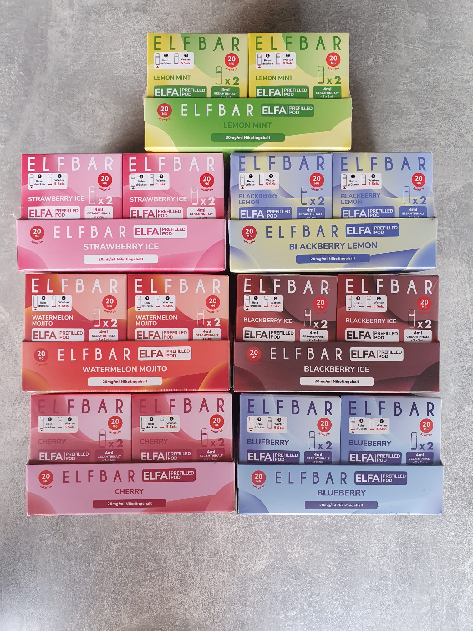 Elfbar ELFA Prefilled Pods – 10 x 2er – verschiedene Sorten