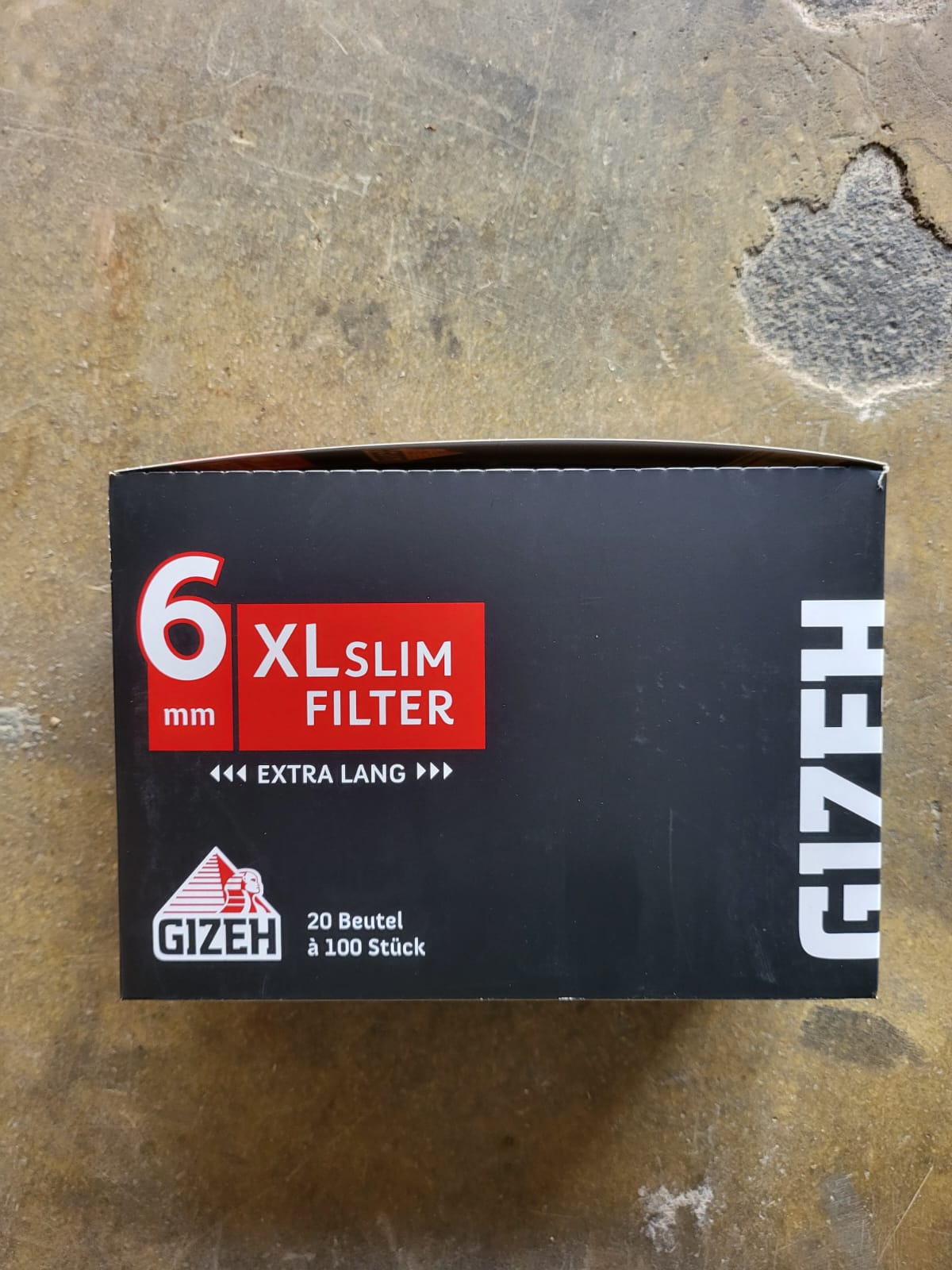 Gizeh XL Slim Filter 6 mm – Extra Lang – 20 Beutel à 100 Stück