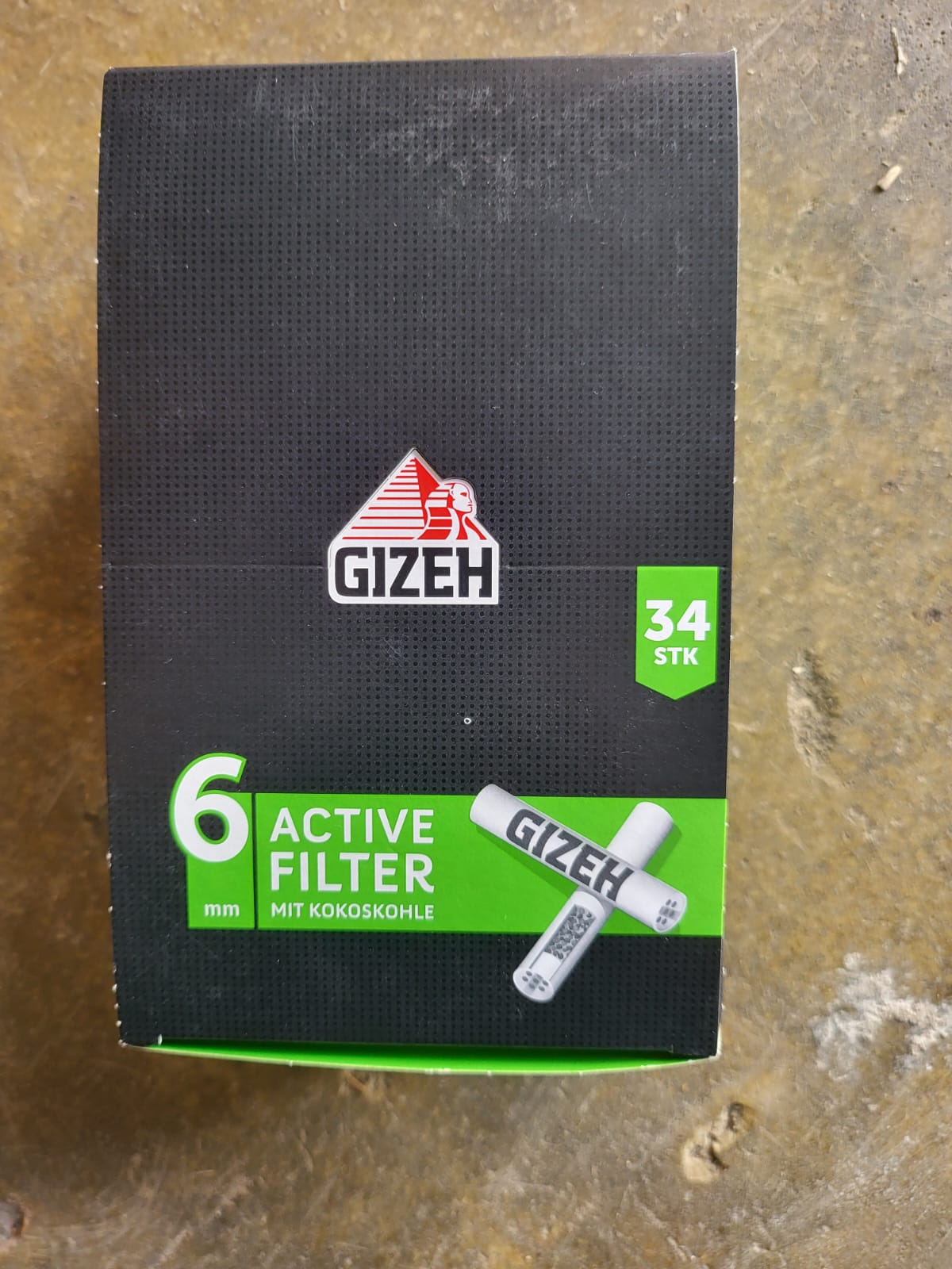 Gizeh Active Filter 6 mm mit Kokoskohle – 34 Stück