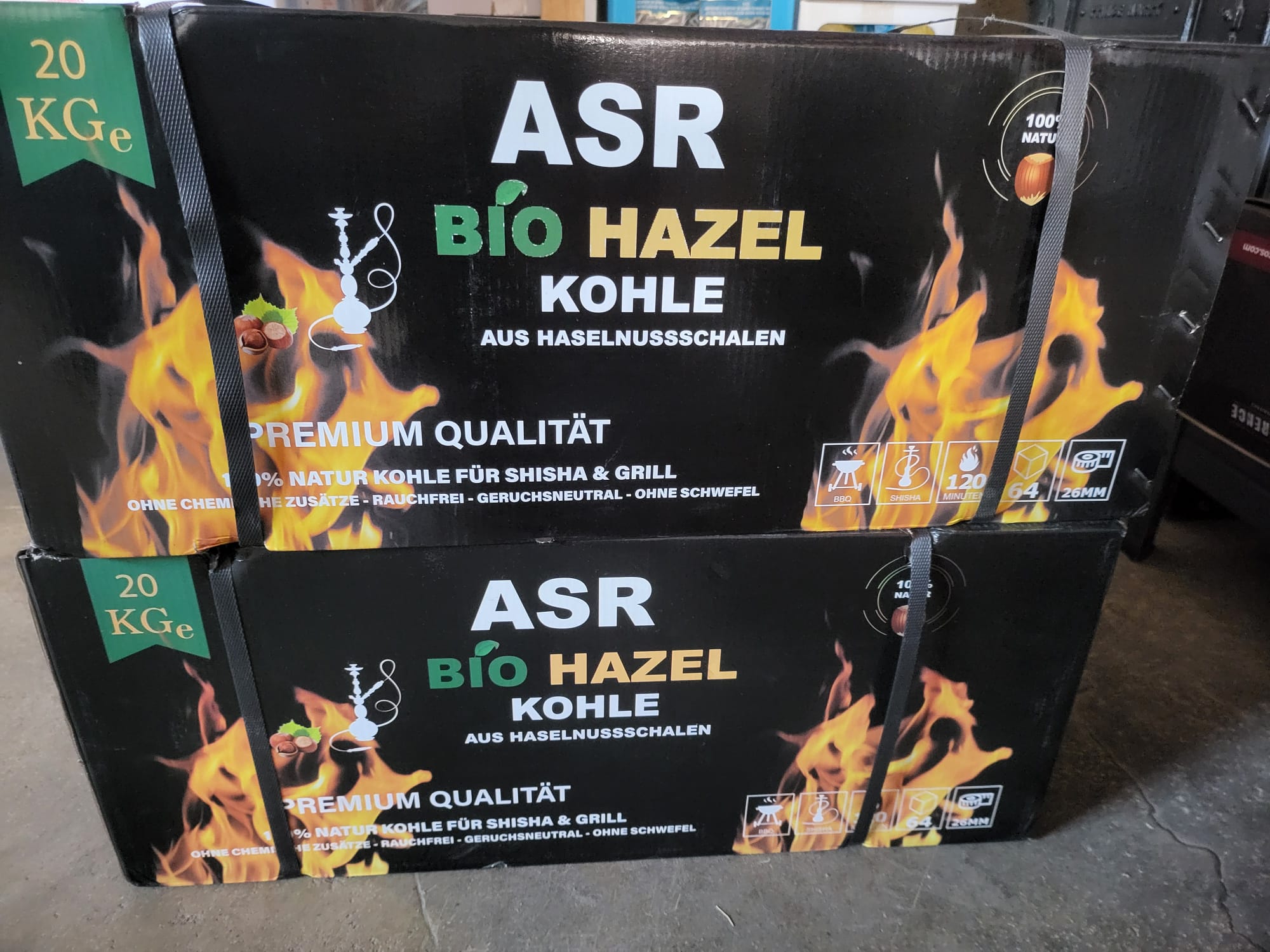 ASR Bio Hazel Kohle – 1 kg Naturkohle aus Haselnussschalen (nur Abholung)