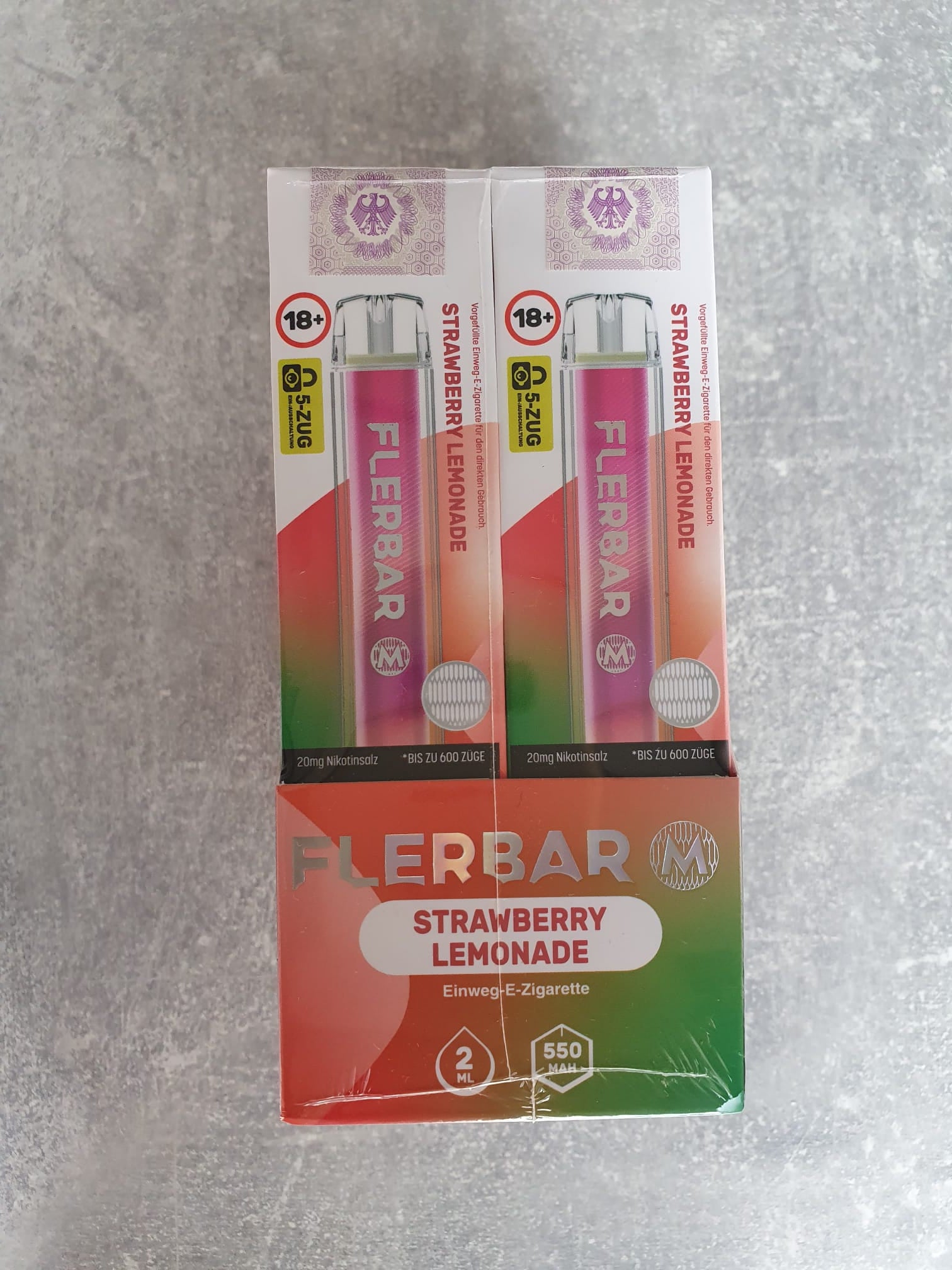Flerbar Disposable E-Zigarette – 20 mg | 10 Stück bis zu 600 Züge (verschiedene Sorten)