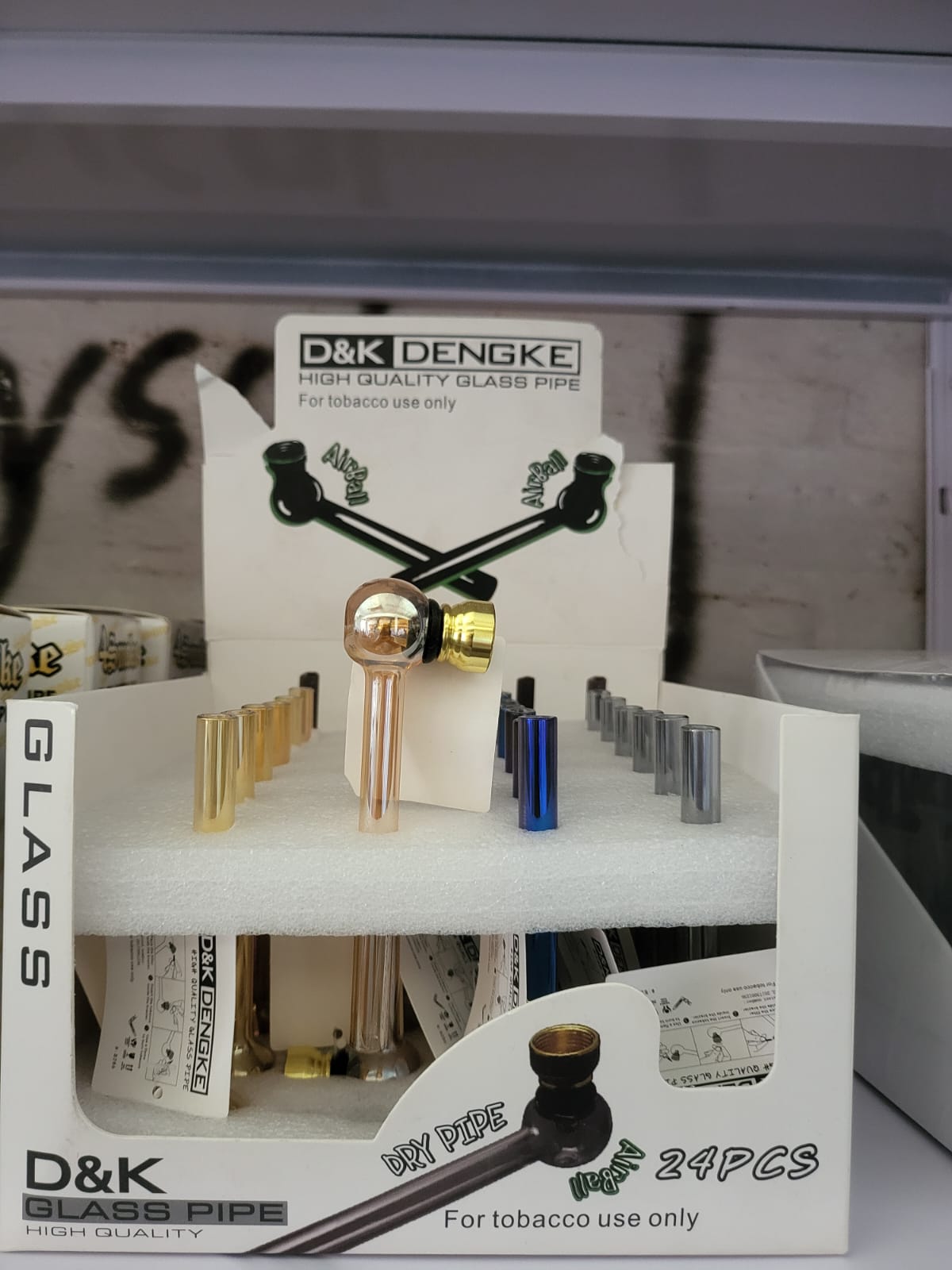 D&K Glas-Pfeife – Hochwertige Tabakpfeife, verschiedene Farben (Einzelstück)