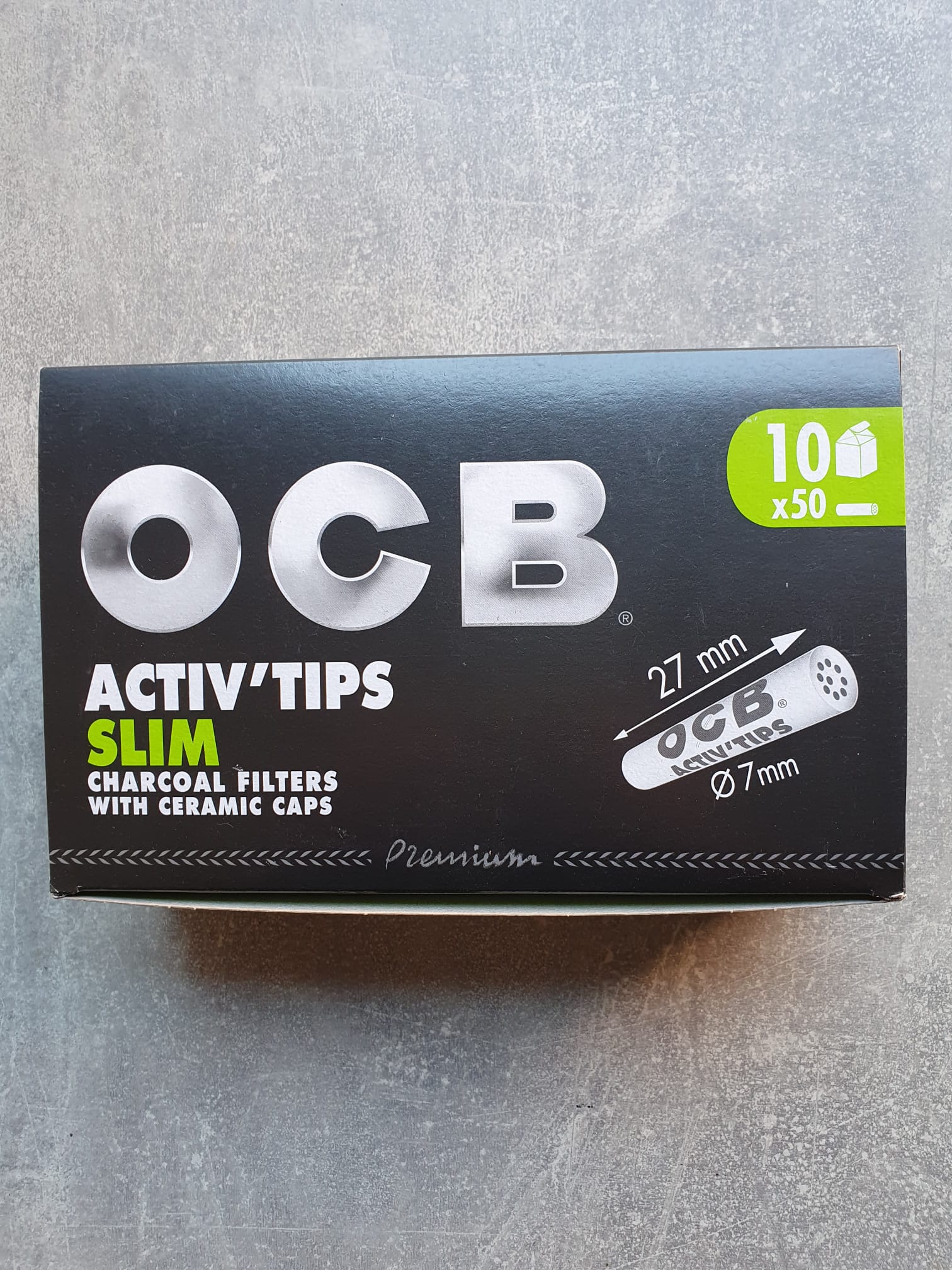 OCB Activ'Tips Slim – 10 x 50 Aktivkohlefilter (Großpackung)