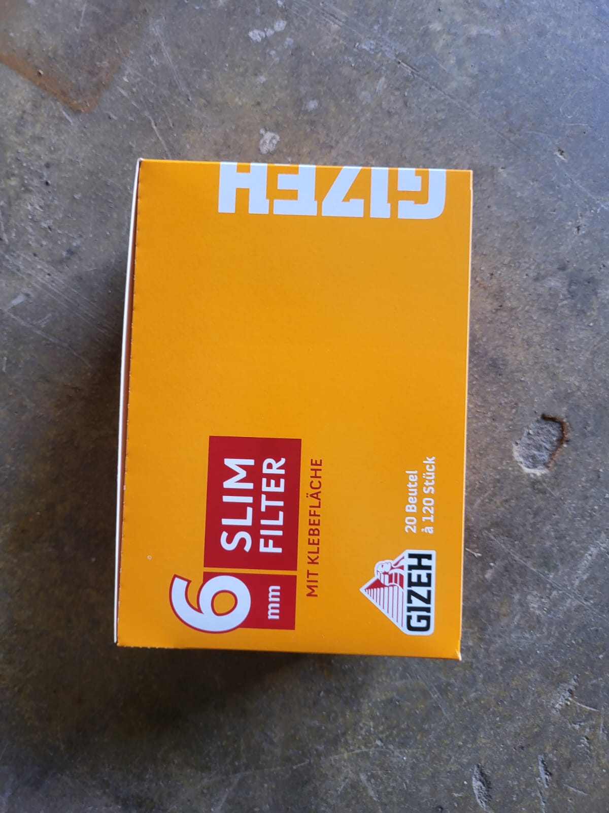Gizeh Slim Filter 6 mm mit Klebefläche – 20 Beutel à 120 Stück