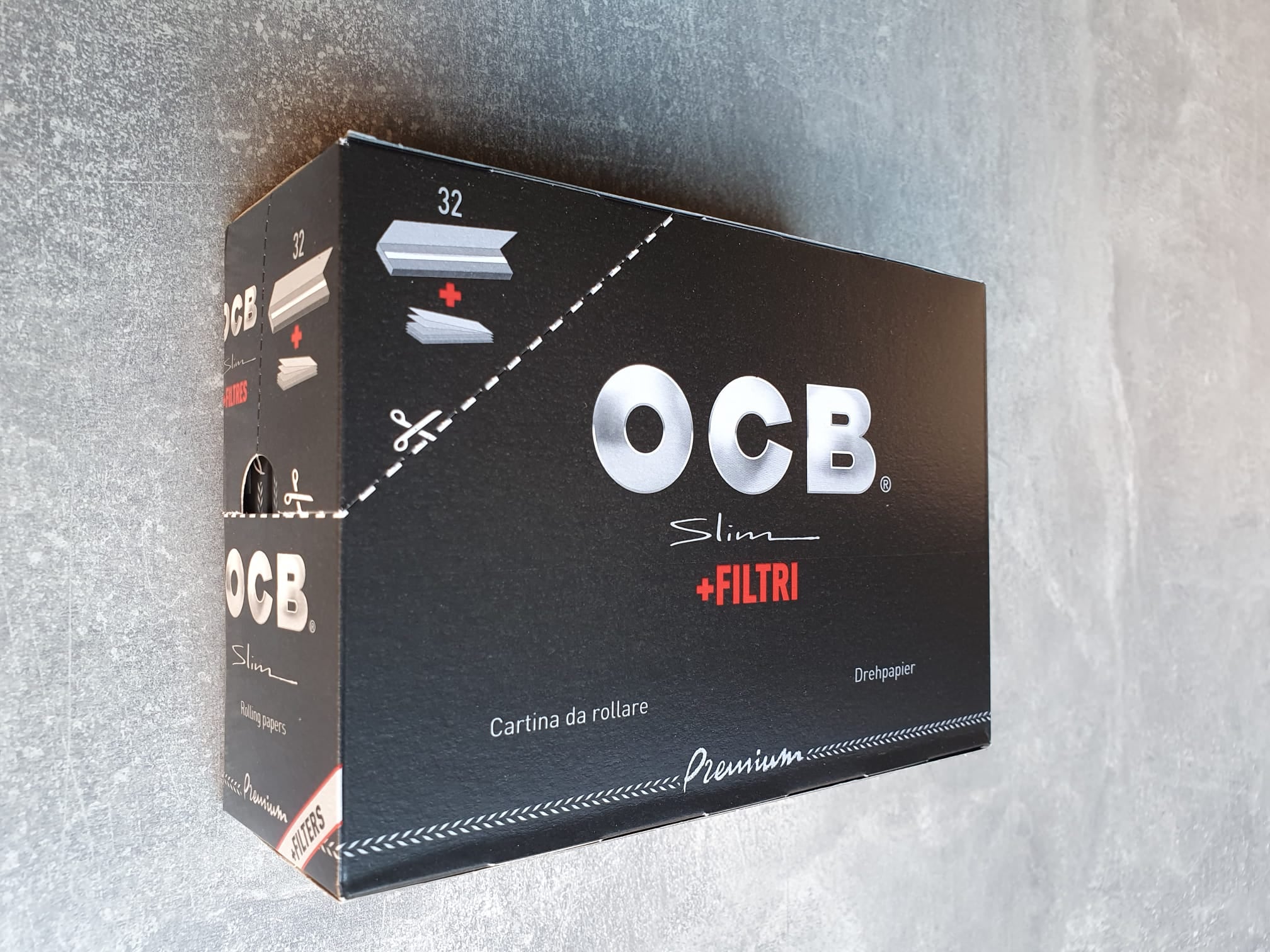 OCB Slim Premium + Filter – 32 Blatt + Filtertips (Großpackung)