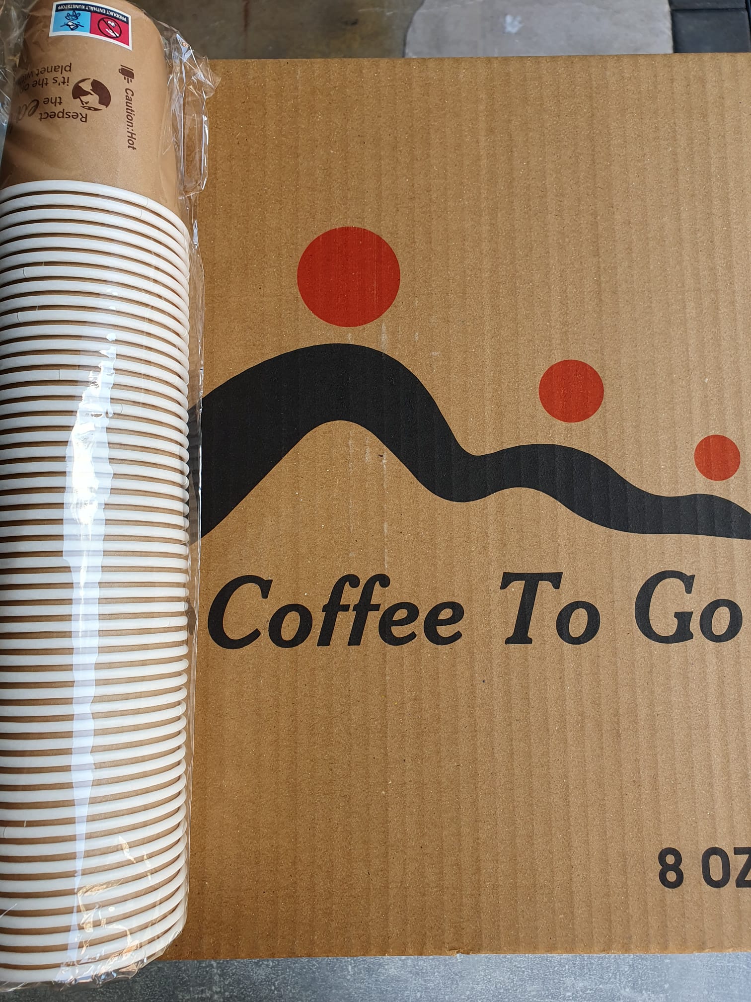 Coffee To Go Becher – 8 oz Pappbecher, 1000 Stück