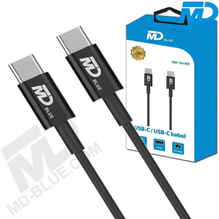 USB-C auf USB-C Kabel – 2 Meter Lade- & Datenkabel (Schwarz)