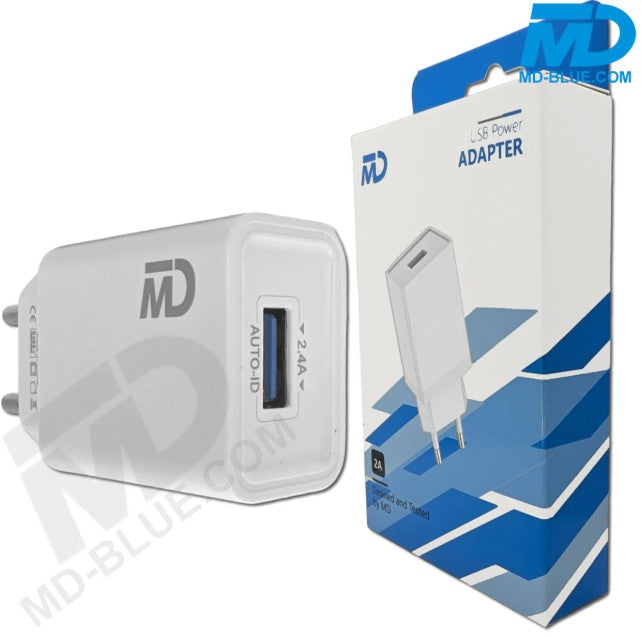 MD-Blue USB Ladegerät – 1 Port Netzteil (Weiß)